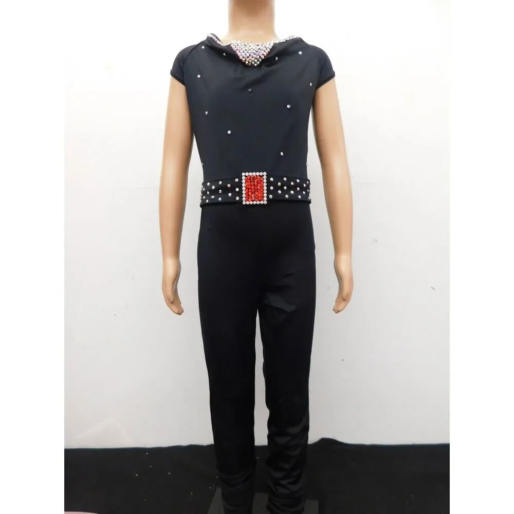 Pre-Owned Dance Costume Weissman 13541 Medium Child Black Jazz